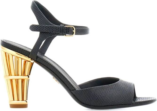 Ferragamo Cage 85mm leather sandals Black