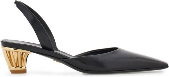 Ferragamo cage-heel slingback pumps Black