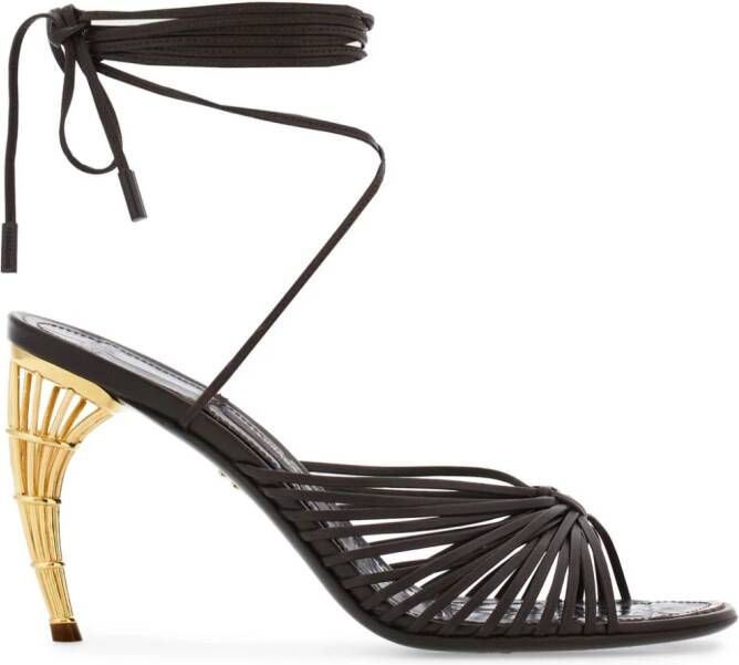Ferragamo cage-heel strap-detail sandals Brown