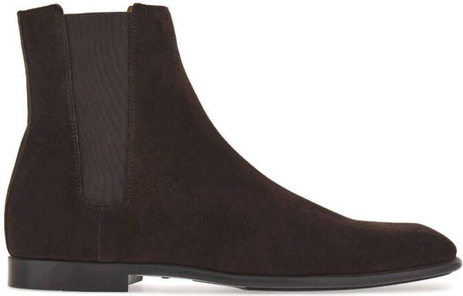 Ferragamo chelsea leather boots Brown