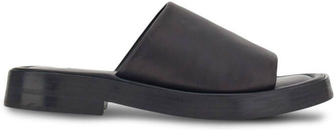 Ferragamo crossover-strap leather slides Black