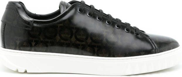 Ferragamo Cube Gancini-print sneakers Black