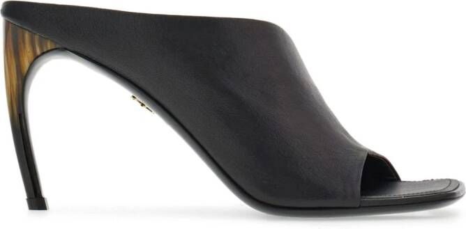 Ferragamo 85mm Curved leather sandals Black