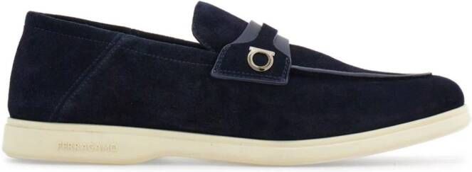 Ferragamo Deconstructed Gancini-detailed suede loafers Blue
