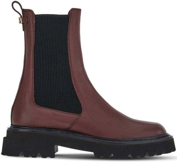 Ferragamo Double Gancini chelsea boots Red