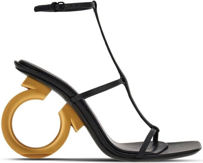 Ferragamo Elina 105mm nappa leather sandals Black