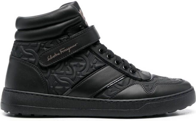 Ferragamo embossed hi-top sneakers Black
