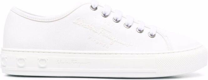 Ferragamo embossed-logo low-top sneakers White