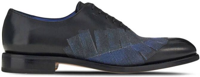 Ferragamo embroidered oxford-shoes Blue