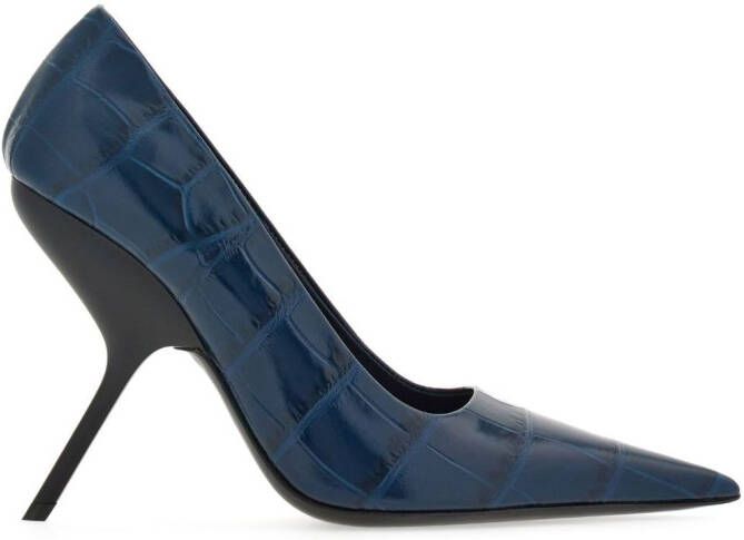 Ferragamo Eva 120mm crocodile-effect pumps Blue