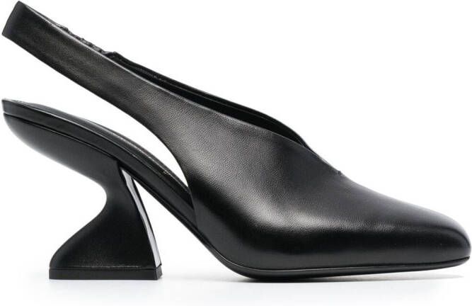 Ferragamo F-heel 100mm slingback pumps Black