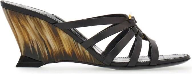 Ferragamo Gancini 70mm wedge sandals Black