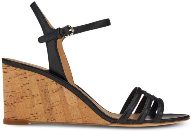 Ferragamo 70mm Gancini wedge sandals Black