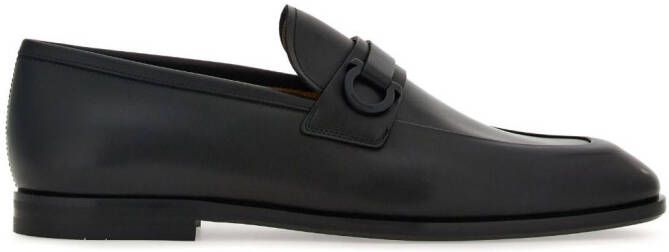 Ferragamo Gancini-buckle leather loafers Black