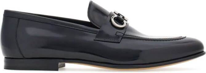 Ferragamo Gancini-buckle leather loafers Black