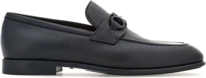 Ferragamo Gancini-buckle leather loafers Black