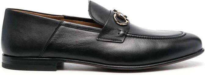 Ferragamo Gancini-buckle leather loafers Black