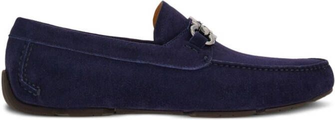 Ferragamo Gancini-buckle leather loafers Blue