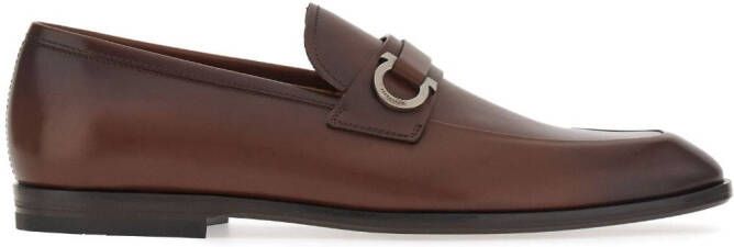 Ferragamo Gancini-buckle leather loafers Brown