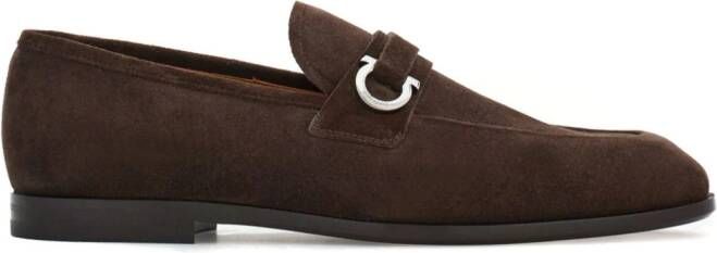 Ferragamo Gancini-buckle leather loafers Brown