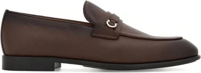Ferragamo Gancini-buckle leather loafers Brown