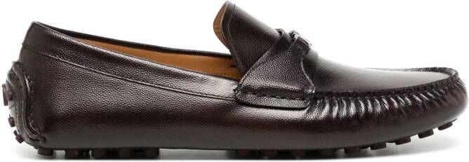 Ferragamo Gancini-buckle leather loafers Red