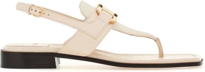 Ferragamo Gancini-buckle leather sandals White