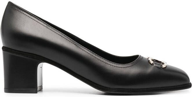 Ferragamo gancini buckle pumps Black