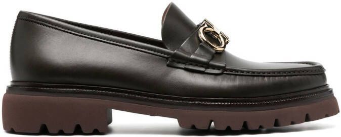 Ferragamo Gancini chunky leather loafers Brown