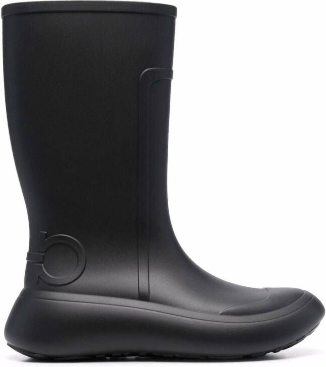 Ferragamo Gancini-debossed rain boots Black
