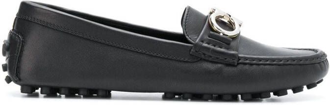 Ferragamo Gancini-horsebit leather loafers Black