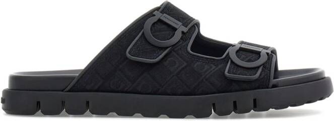 Ferragamo Gancini-jacquard sandals Black