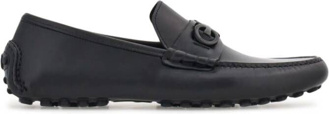 Ferragamo Gancini leather loafers Black