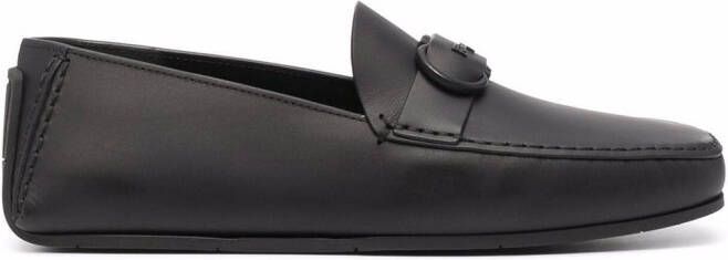 Ferragamo Gancini leather loafers Black