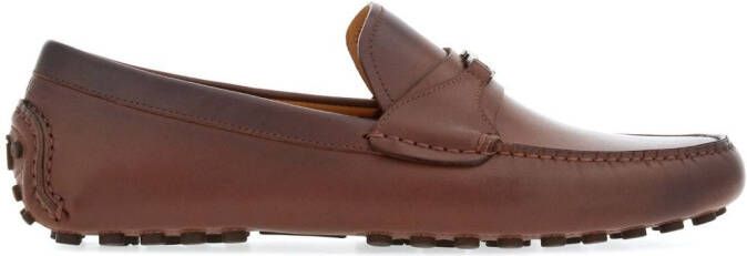 Ferragamo Gancini leather loafers Brown