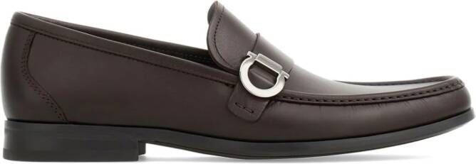 Ferragamo Gancini leather loafers Brown