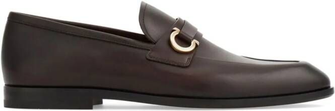 Ferragamo Gancini leather loafers Brown