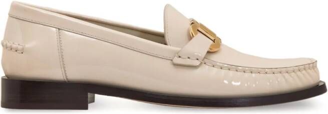 Ferragamo Gancini leather loafers Neutrals