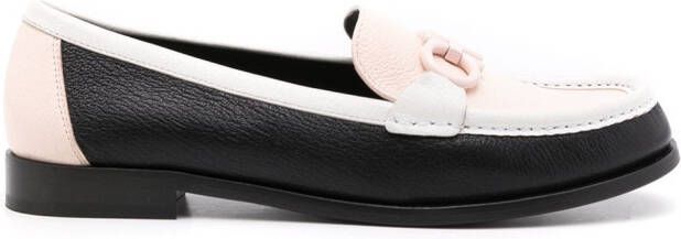 Ferragamo Gancini leather moccasin loafers Black