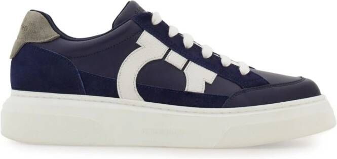 Ferragamo Gancini leather sneakers Blue