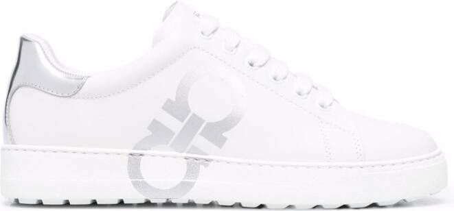Ferragamo Gancini logo-print low-top sneakers White