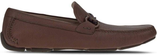 Ferragamo Gancini-ornament Driver loafers Brown