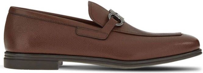 Ferragamo Gancini-ornament moccasins Brown