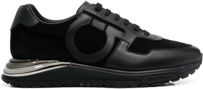 Ferragamo Gancini-patch lace-up sneakers Black