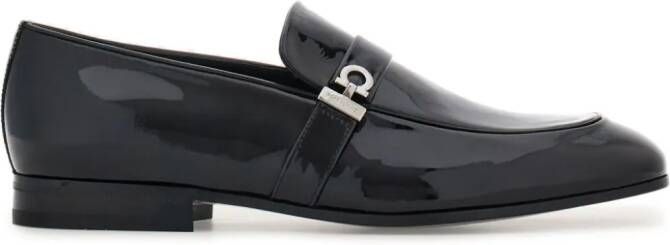 Ferragamo Gancini patent-leather loafers Black