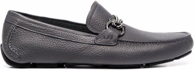Ferragamo Gancini pebbled driving shoes Grey
