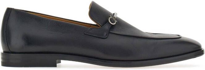 Ferragamo Gancini-plaque leather loafers Black
