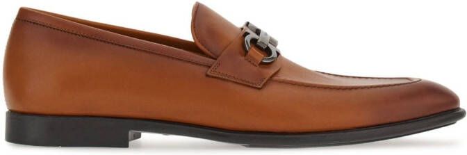 Ferragamo Gancini-plaque leather loafers Brown