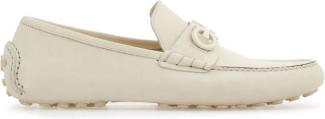 Ferragamo Gancini-plaque leather loafers Neutrals