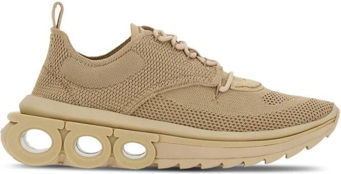 Ferragamo Gancini-plaque low-top sneakers Neutrals